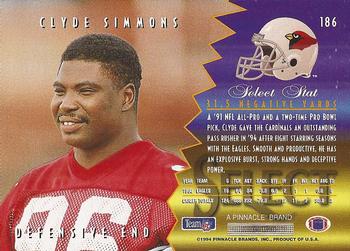 1994 Select #186 Clyde Simmons Back