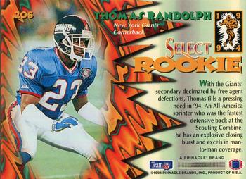 1994 Select #206 Thomas Randolph Back