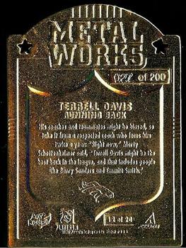 1997 Pinnacle X-Press - Metal Works Gold #12 Terrell Davis Back