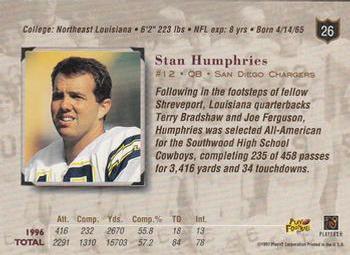1997 Playoff Absolute Beginnings - Beginnings Silver Exchange #26 Stan Humphries Back