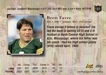 1997 Playoff Absolute Beginnings - Beginnings Silver Exchange #151 Brett Favre Back