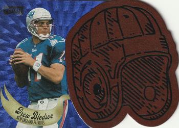 1997 Playoff Contenders - Leather Helmets Die Cut Blue #5 Drew Bledsoe Front