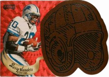 1997 Playoff Contenders - Leather Helmets Die Cut Red #4 Barry Sanders Front