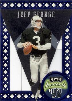 1997 Playoff Contenders - Pennants Blue Black Felt #9 Jeff George Front
