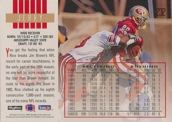 1994 SkyBox Impact #232 Jerry Rice Back