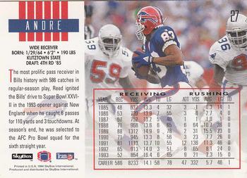 1994 SkyBox Impact #27 Andre Reed Back