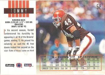 1994 SkyBox Impact #52 Tommy Vardell Back
