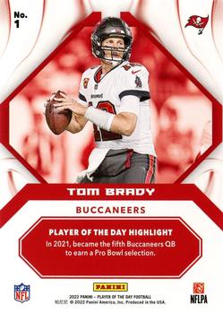 2022 Panini NFL Player of the Day #1 Tom Brady Back