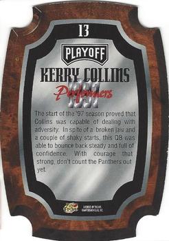1997 Playoff Contenders - Performer Plaques Blue #13 Kerry Collins Back
