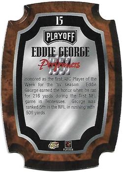 1997 Playoff Contenders - Performer Plaques Blue #15 Eddie George Back