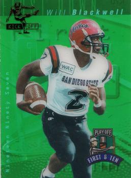 1997 Playoff First & Ten - Kickoff #K70 Will Blackwell Front