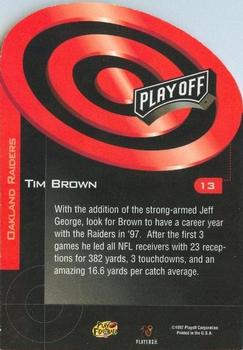 1997 Playoff Zone - Prime Target Red #13 Tim Brown Back