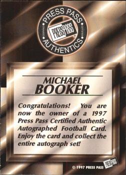 1997 Press Pass - Autographs #NNO Michael Booker Back