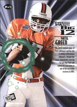 1997 Press Pass - Big 12 #B9 Yatil Green Back