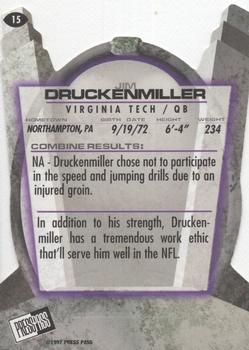 1997 Press Pass - Combine #15 Jim Druckenmiller Back