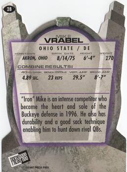 1997 Press Pass - Combine #28 Mike Vrabel Back