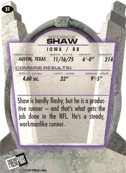 1997 Press Pass - Combine #31 Sedrick Shaw Back