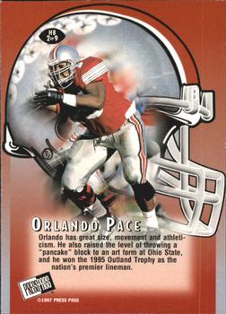 1997 Press Pass - Head Butt #HB2 Orlando Pace Back