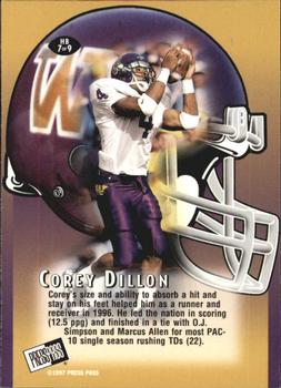 1997 Press Pass - Head Butt #HB7 Corey Dillon Back