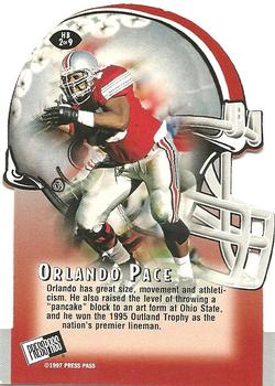 1997 Press Pass - Head Butt Die Cuts #HB2 Orlando Pace Back