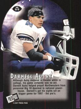 1997 Press Pass - Head Butt Die Cuts #HB9 Darnell Autry Back