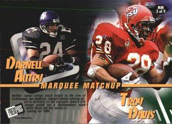 1997 Press Pass - Marquee Matchups #MM3 Darnell Autry / Troy Davis Back