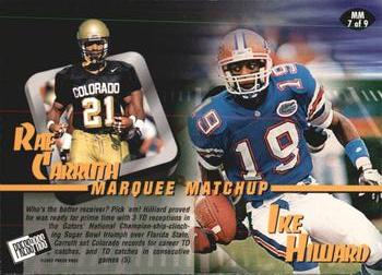 1997 Press Pass - Marquee Matchups #MM7 Rae Carruth / Ike Hilliard Back