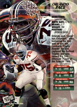 1997 Press Pass - Red Zone #1 Orlando Pace Back
