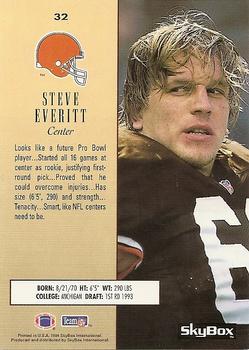 1994 SkyBox Premium #32 Steve Everitt Back