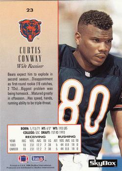 1994 SkyBox Premium #23 Curtis Conway Back