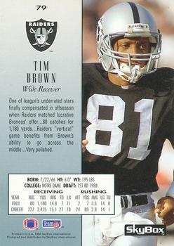 1994 SkyBox Premium #79 Tim Brown Back