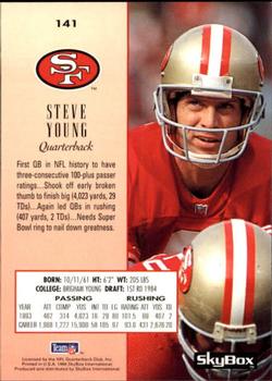 1994 SkyBox Premium #141 Steve Young Back