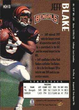 1997 Pro Line Memorabilia #MEM10 Jeff Blake Back