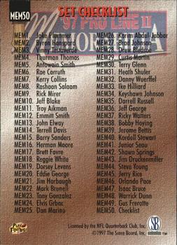 1997 Pro Line Memorabilia #MEM50 Brett Favre Back