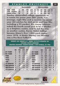 1997 Score Hobby Reserve #29 Stanley Pritchett Back