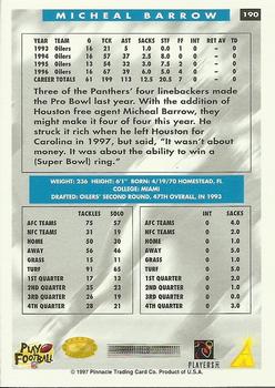 1997 Score Hobby Reserve #190 Micheal Barrow Back