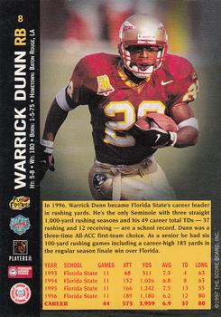 1997 Score Board NFL Rookies #8 Warrick Dunn Back