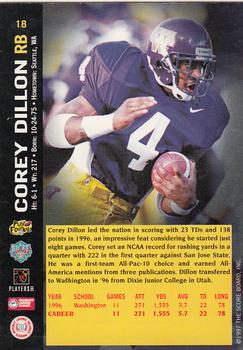 1997 Score Board NFL Rookies #18 Corey Dillon Back
