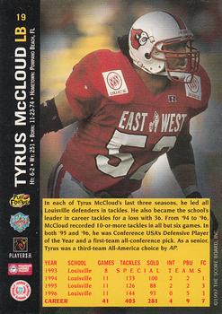 1997 Score Board NFL Rookies #19 Tyrus McCloud Back