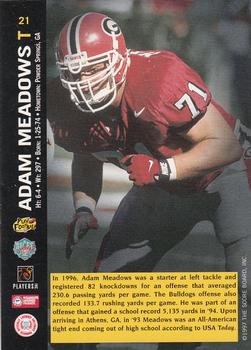 1997 Score Board NFL Rookies #21 Adam Meadows Back