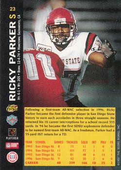 1997 Score Board NFL Rookies #23 Ricky Parker Back