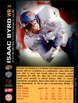 1997 Score Board NFL Rookies #28 Isaac Byrd Back