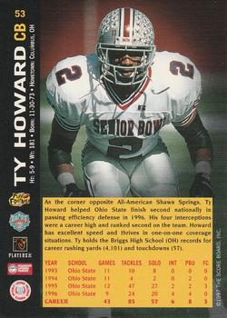 1997 Score Board NFL Rookies #53 Ty Howard Back