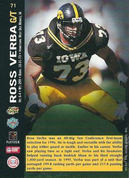 1997 Score Board NFL Rookies #71 Ross Verba Back