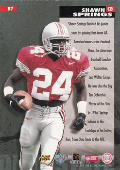 1997 Score Board NFL Rookies #87 Shawn Springs Back
