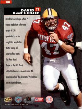 1997 Score Board NFL Rookies #88 David LaFleur Back