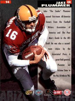 1997 Score Board NFL Rookies #94 Jake Plummer Back