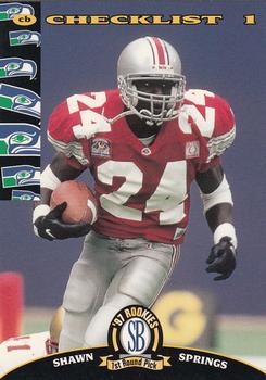 1997 Score Board NFL Rookies #99 Shawn Springs Front