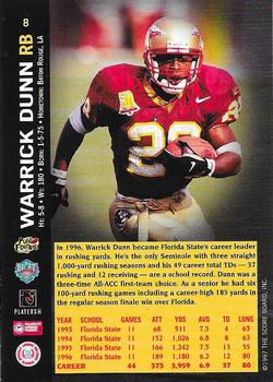 1997 Score Board NFL Rookies - Dean's List #8 Warrick Dunn Back