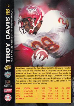 1997 Score Board NFL Rookies - Dean's List #10 Troy Davis Back